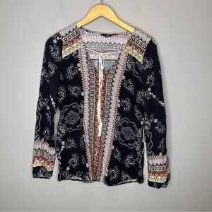 Blu Pepper boho print long sleeve blouse